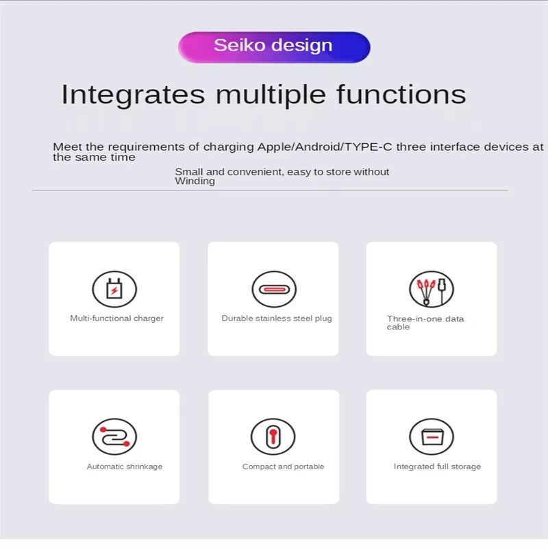 3 in 1 Retractable Charger